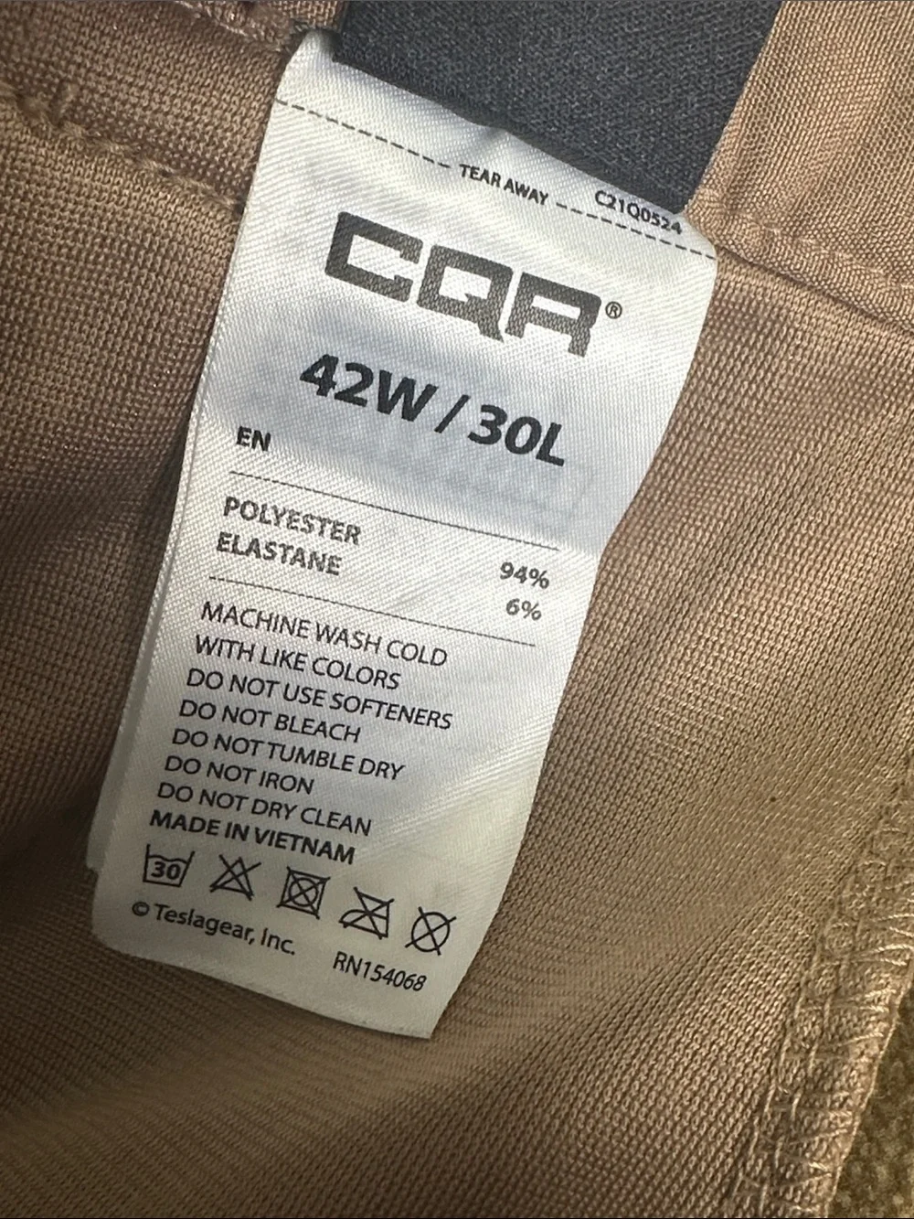 CQR Fleece Lined Tactical Cargo Pants Outdoor Men’s Size 42 Tan Khaki